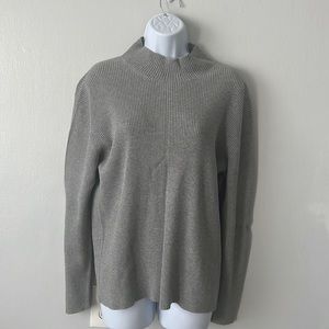 Ralph Lauren BLACK LABEL heather gray mock neck chunky cable knit sweater SZ XL
